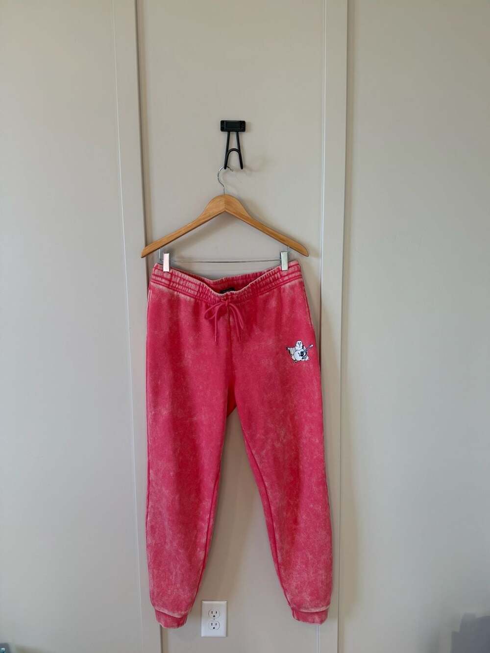 True‎ Religion Pink Acid Wash Buddha Joggers Sweatpants Medium M RN112790